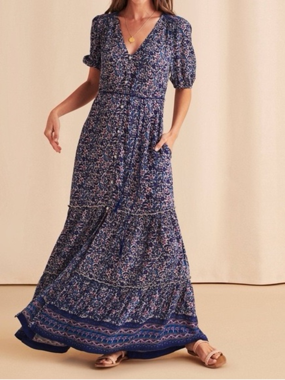 Faherty Orinda Maxi Dress size small like new